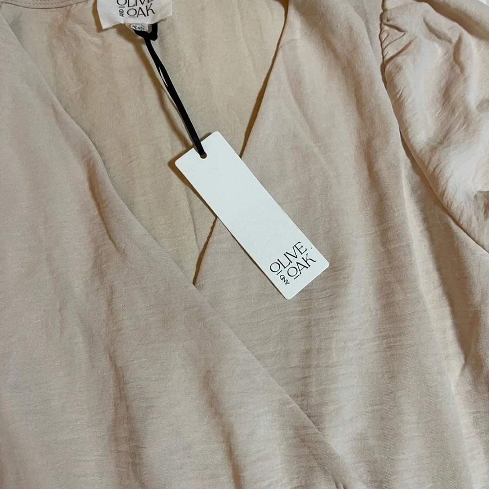 NWT | Olive & Oak | Cream Faux Wrap Blouse - Picture 5 of 15